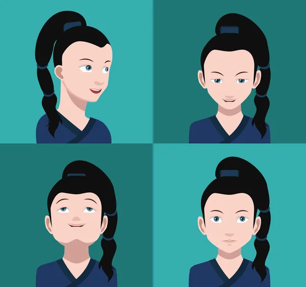 Conjunto de iconos avatar de dibujos animados femeninos — Vector de stock