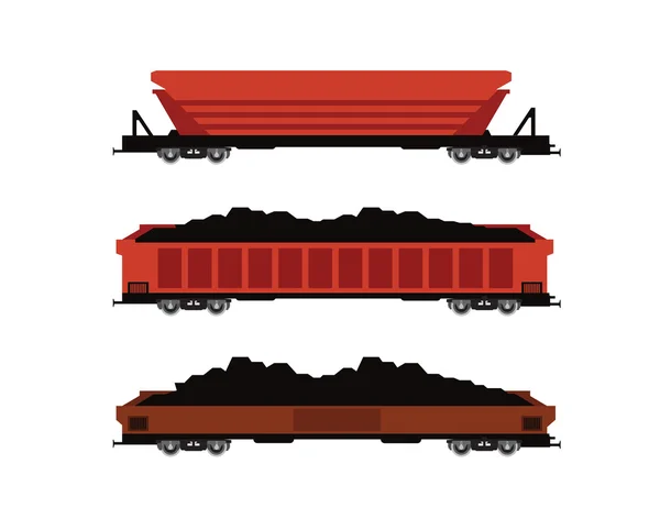 组的货运铁路货车 — 图库矢量图片