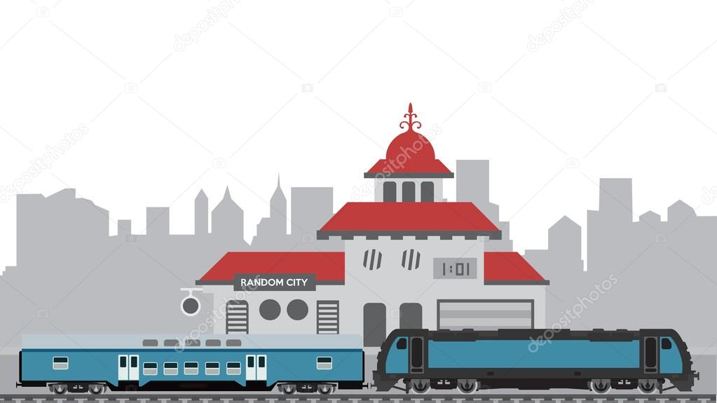 cartoon train station