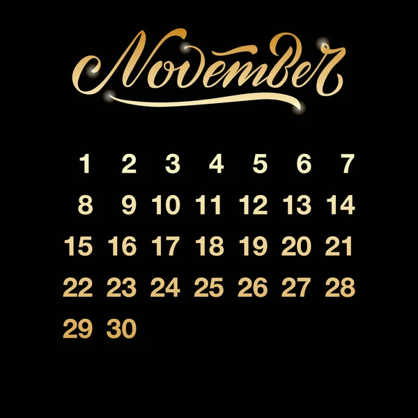 Ilustracja Wektorowa Listopad 2021 Liść Kalendarza Baner Plakat Kartka Okolicznościowa — Wektor stockowy