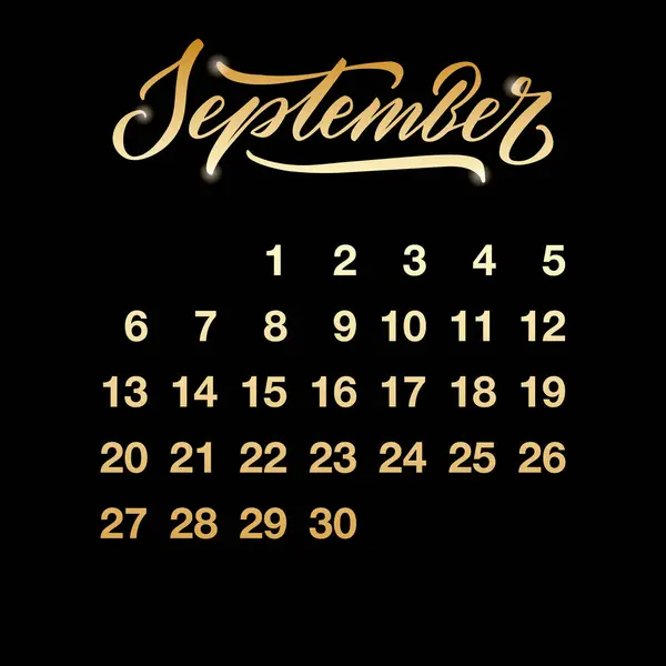 Vektor Illustration September 2021 Kalenderblad För Banner Affisch Gratulationskort Butik — Stock vektor