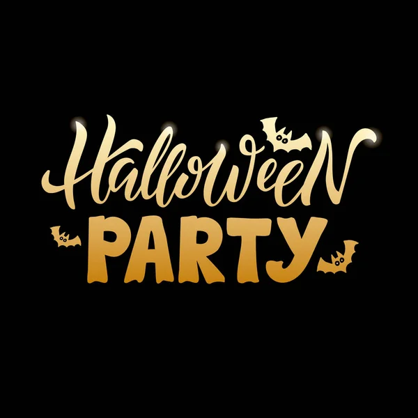 Vektorillustration Von Halloween Party Schriftzügen Für Plakate Schilder Flyer Postkarten — Stockvektor