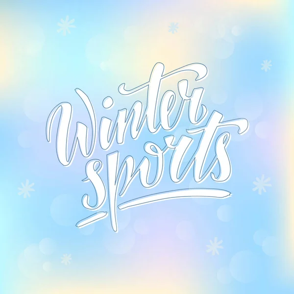 Vector Illustration Winter Sports Lettering Banner Poster Greeting Card Shop — Stock Vector