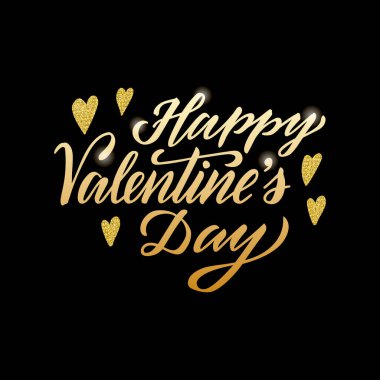 Sancak, poster, reklam, tebrik kartı, kartpostal, davetiye tasarımı için mutlu sevgililer günü mektuplarının vektör çizimi. Sevgililer Günü için web şablonu veya yazdırma metni 