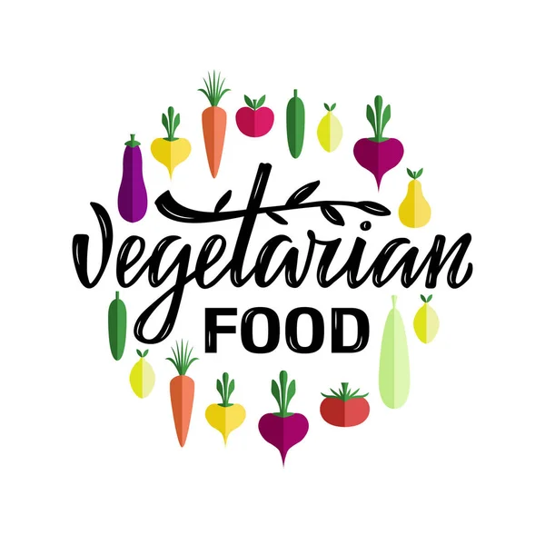 Ilustrasi Vektor Dari Surat Makanan Vegetarian Untuk Spanduk Papan Nama - Stok Vektor