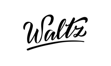 Valsin vektör illüstrasyonu afiş, poster, kartvizit, dans kulübü reklamı, tabela tasarımı için izole harfler. İnternet veya baskı için yaratıcı el yazısı metni