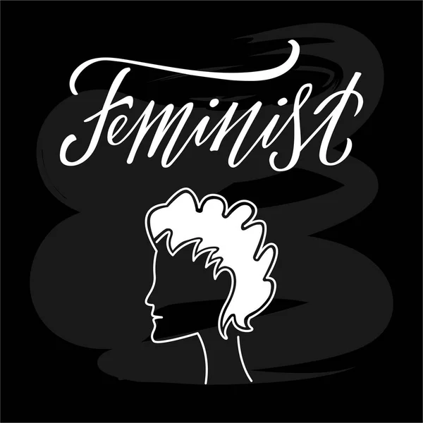 Ilustración Vectorial Letras Feministas Para Pancarta Póster Publicidad Tarjeta Felicitación — Vector de stock