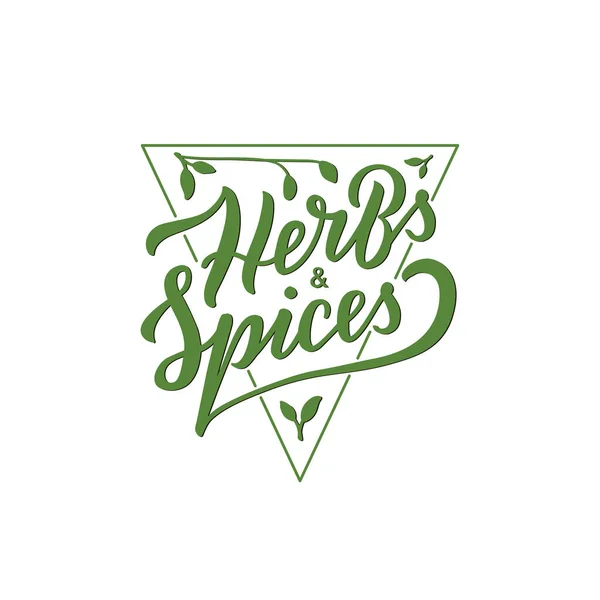 Ilustración Vectorial Del Logotipo Del Triángulo Hierbas Especias Con Letras — Vector de stock