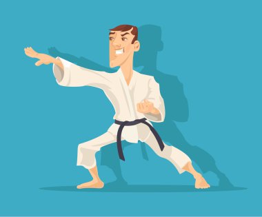 Vektör karate düz çizim