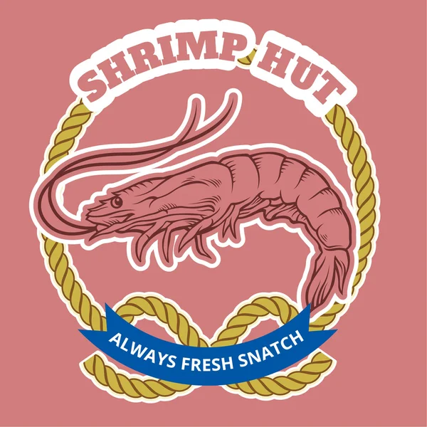 Shrimp Emblem. Vektorillustration — Stockvektor