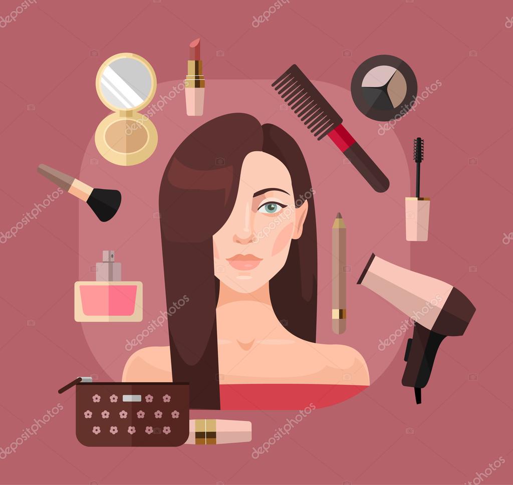 Vector Woman Hairdresser Woman In Beauty Salon Vector Flat