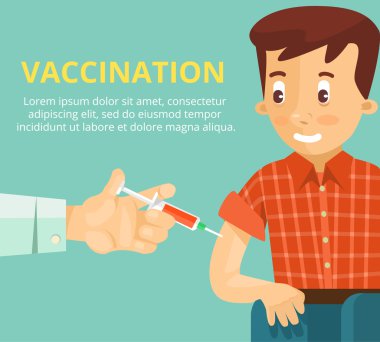 Aşılama kavramı poster. Vektör düz çizim