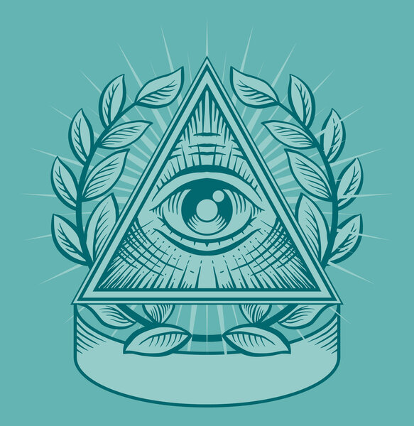 All seeing eye. Vector illustration
