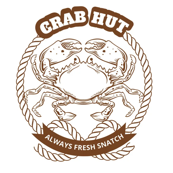 Crab Emblem. Vector illustration — Stock Vector