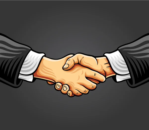 Handshake. Vector comic style illustration — Stock Vector