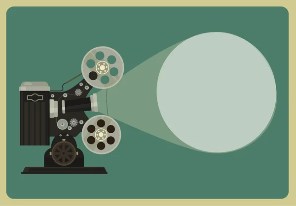 Retro movie projector. Vector flat illustration — Stock Vector
