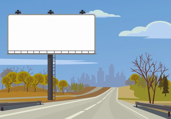 Banner de carretera. Ilustración plana del vector — Vector de stock