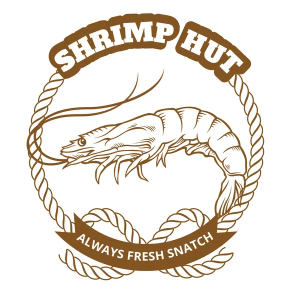 Shrimp Emblem. Vektorillustration — Stockvektor