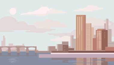 Büyük şehir. Vektör düz çizim