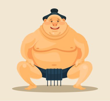Sumo güreşçisi. Vektör düz çizgi film illüstrasyon
