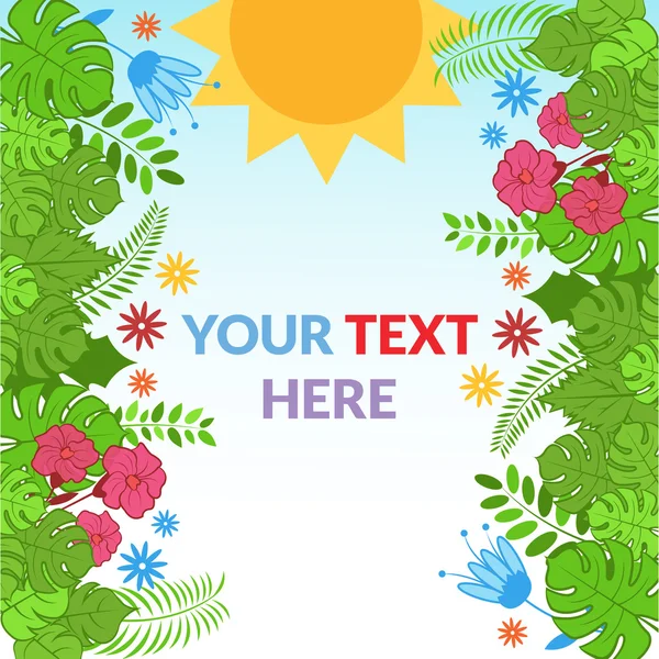 Beautiful floral summer banner. Vector cartoon illustration — Stock Vector