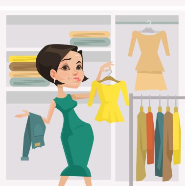 Moda kız. Vektör düz çizim