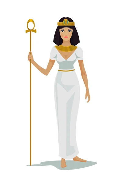 Egito Rainha Cleópatra. Ilustração plana vetorial —  Vetores de Stock