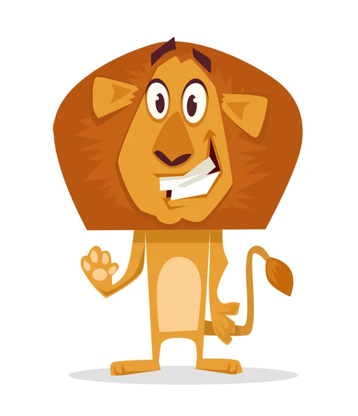Lion. Illustration plate de dessin animé vectoriel — Image vectorielle