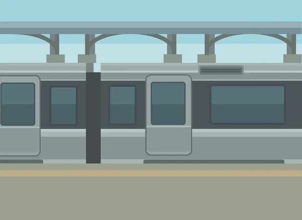 Estación de tren. Ilustración plana del vector — Archivo Imágenes Vectoriales