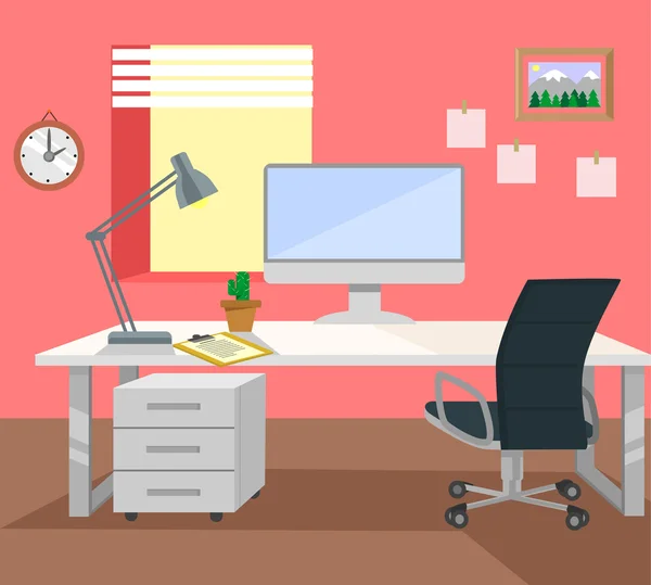 Workplace. Vector flat illustration — Stock Vector