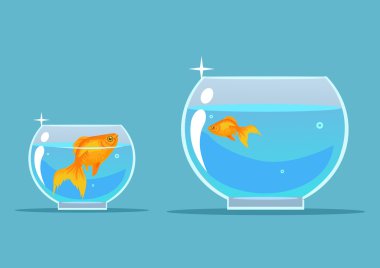 Gold fish. Vector flat cartoon illustration clipart