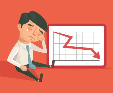 İş başarısız. Düz illüstrasyon vektör grafik