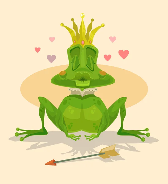 Reine grenouille. Illustration vectorielle de dessin animé plat — Image vectorielle