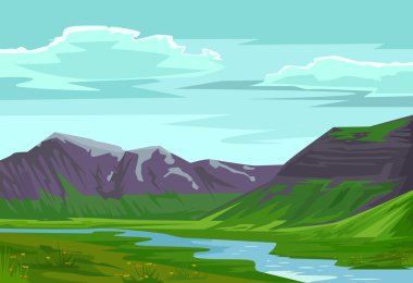 Manzara. Vektör düz çizim