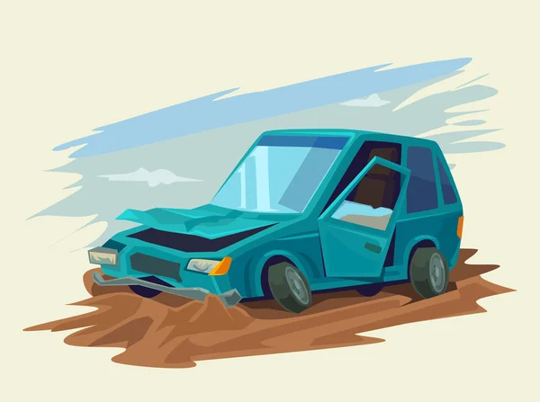 Incidente d'auto. Illustrazione piatta vettoriale — Vettoriale Stock