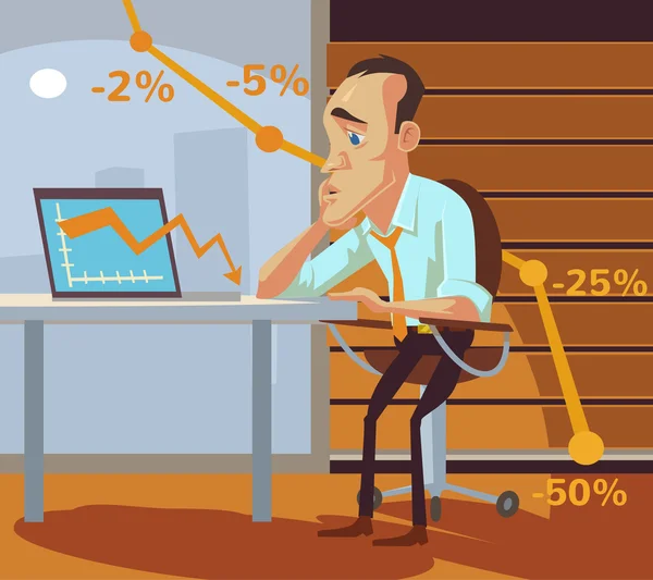 Unternehmen scheitern. Vektor flache Cartoon-Illustration — Stockvektor