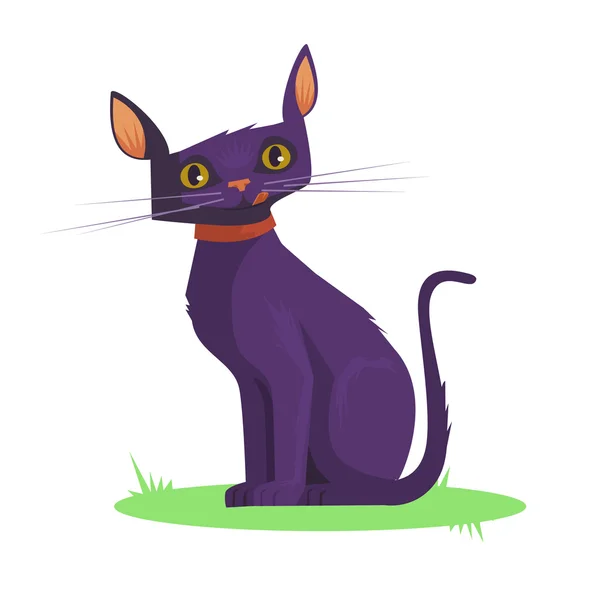 Mörka katt. Vektor platt karikatyr illustration — Stock vektor