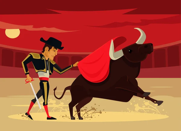 Espagne corrida. Illustration vectorielle de dessin animé plat — Image vectorielle