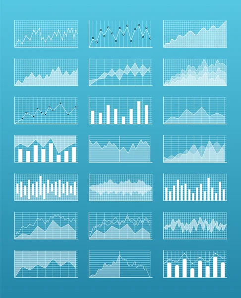 Grafieken en diagrammen vector set — Stockvector