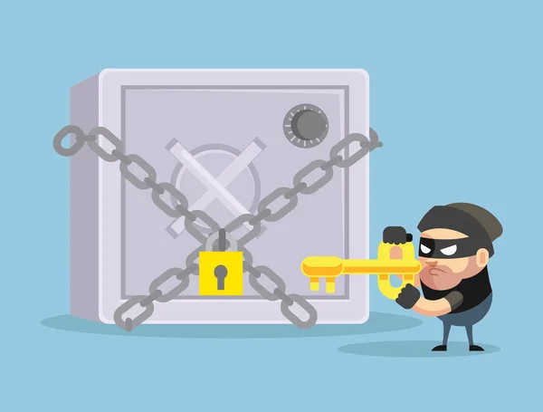 Bank veilig hacken. Vector platte cartoon illustratio — Stockvector