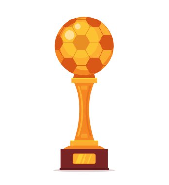 Altın Futbol Kupası. Vektör düz çizgi film illüstrasyon