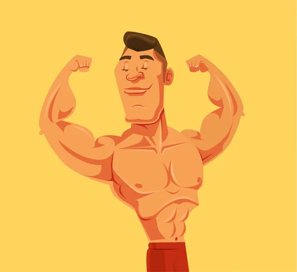 Un hombre fuerte. Vector plano ilustración de dibujos animados — Vector de stock