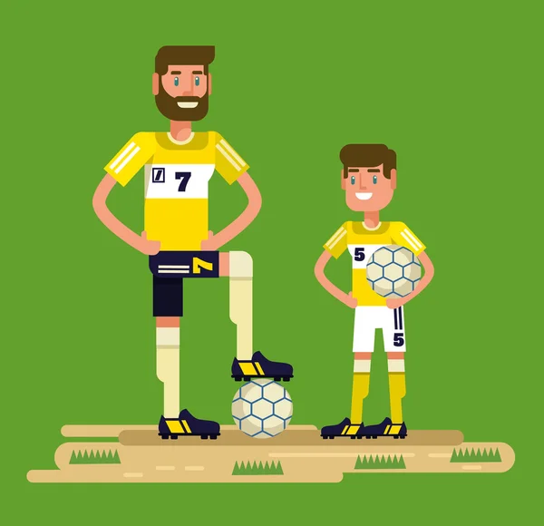 Fußballer. Vektor flache Cartoon-Illustration — Stockvektor
