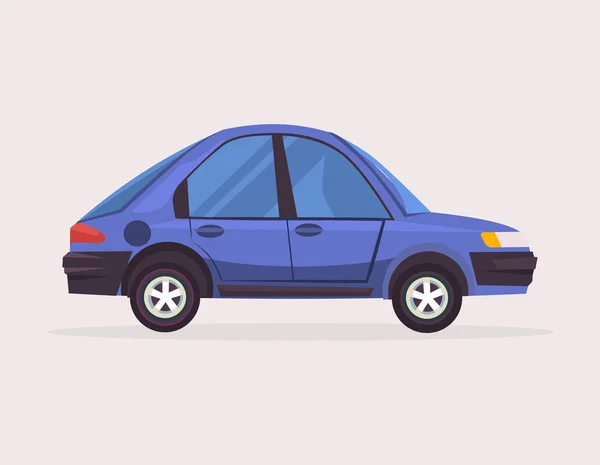 Blue car. Vector flat cartoon illustration — Stock Vector
