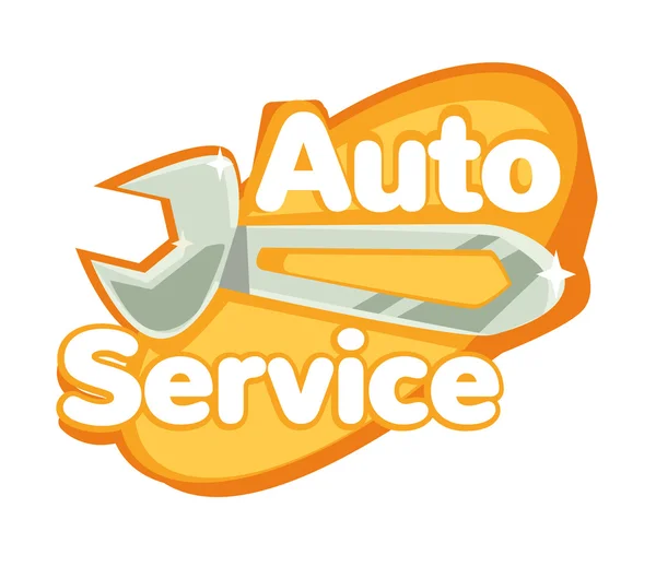 Logotipo de servicio automático. Ilustración plana del vector — Vector de stock