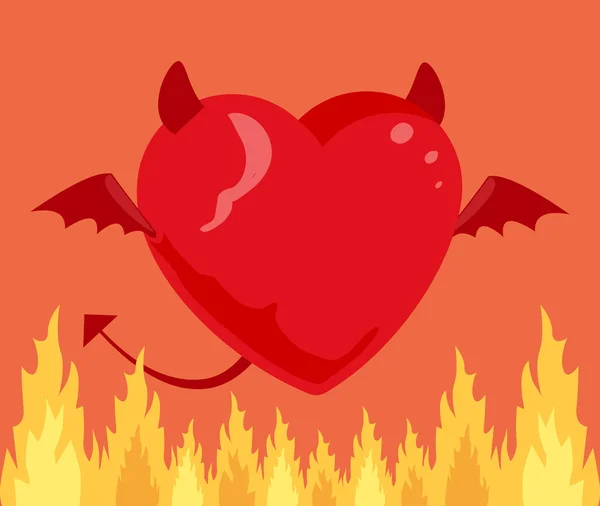 Сердце дьявола. Векторная плоская иллюстрация — стоковый вектор
