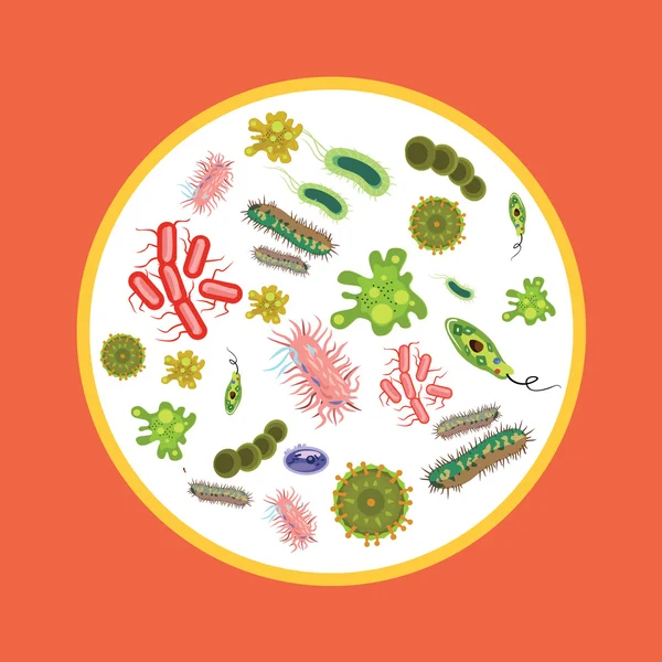 Bacteriologisch onderzoek. Vectorillustratie cartoon plat — Stockvector