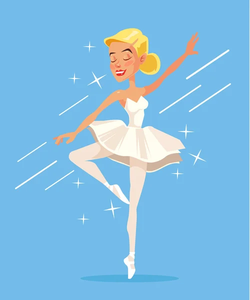 Bailarina blanca. Vector plano ilustración de dibujos animados — Archivo Imágenes Vectoriales