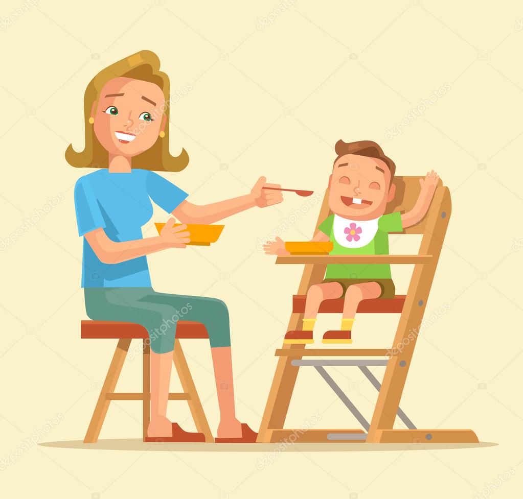 Woman feeding baby. Mother feeding baby. Vector flat cartoon illustration Stock Vector Image by ©prettyvectors #113036008 Woman feeding baby. Mother feeding baby. Vector flat cartoon illustration Stock Vector Image by ©prettyvectors #113036008