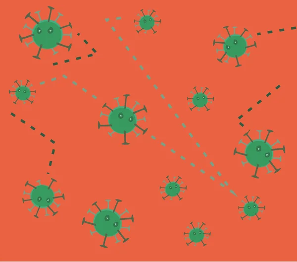 Βακτήρια ιούς και τα μικρόβια μικροοργανισμός φόντο. Επίπεδη καρτούν εικονογράφηση φορέα — Διανυσματικό Αρχείο